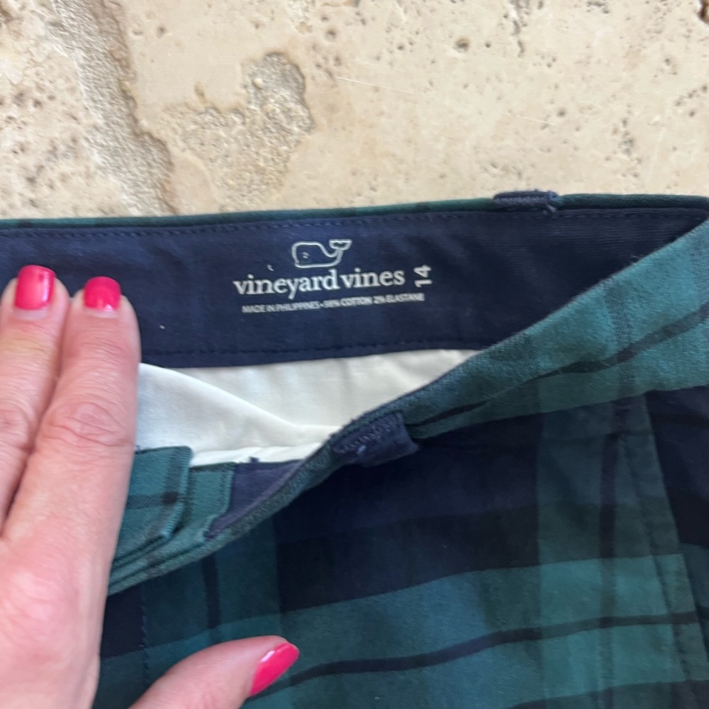 NWOT - Vinyard Vines Plaid Pants - Size 14 - Christmas Green Blue - Picture 3 of 3